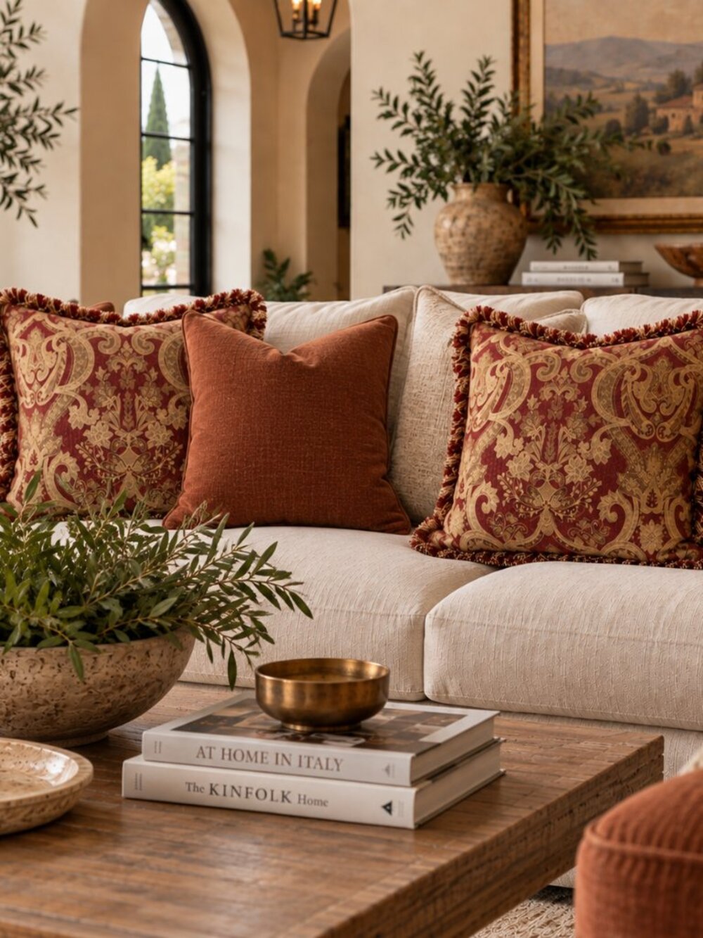 Set of 2 Chenille Brocade Pillow Covers (22"x22")